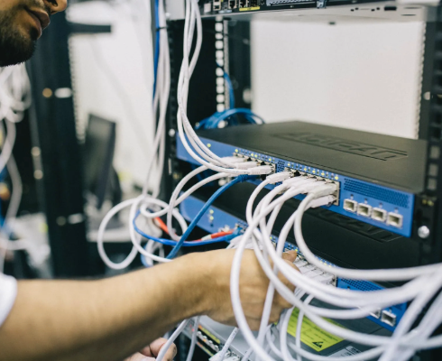 Tech professional working